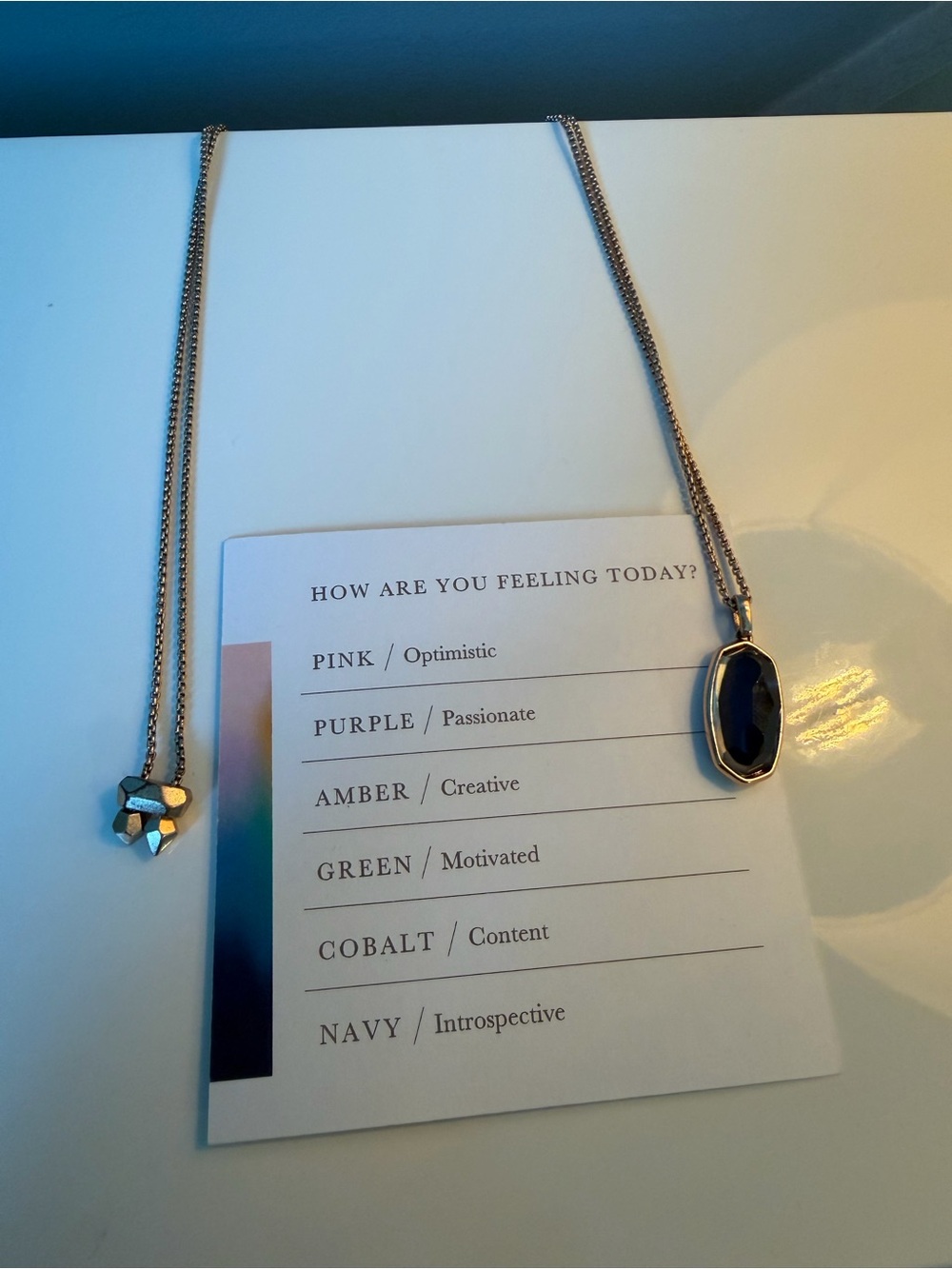 Kendra Scott Moody Mood Stone Pendant Necklace Rose Gold Color Changing - Rare